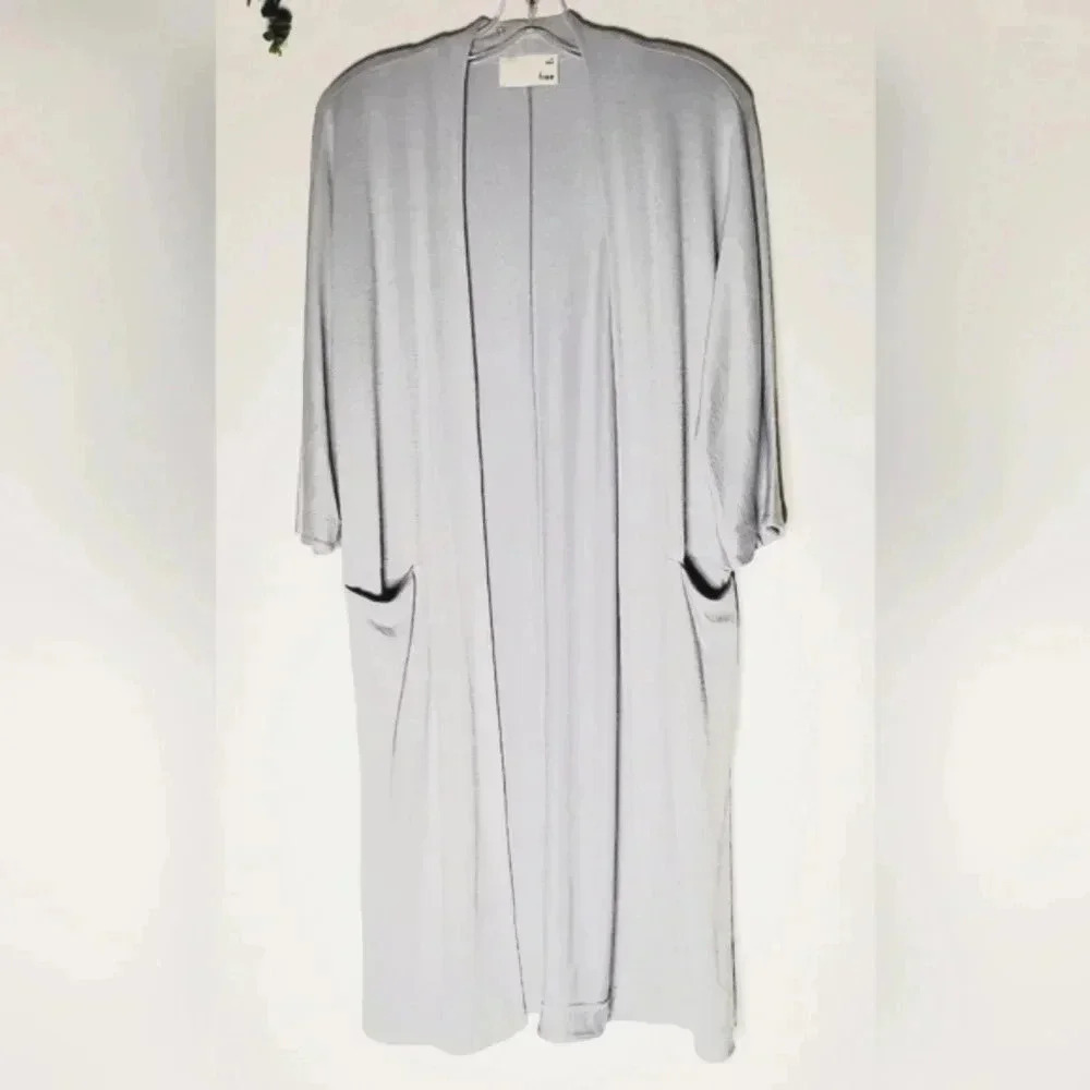 Wilfred Aritzia Free Zlata Open Long Cardigan Sweater Horizon Pale Blue…